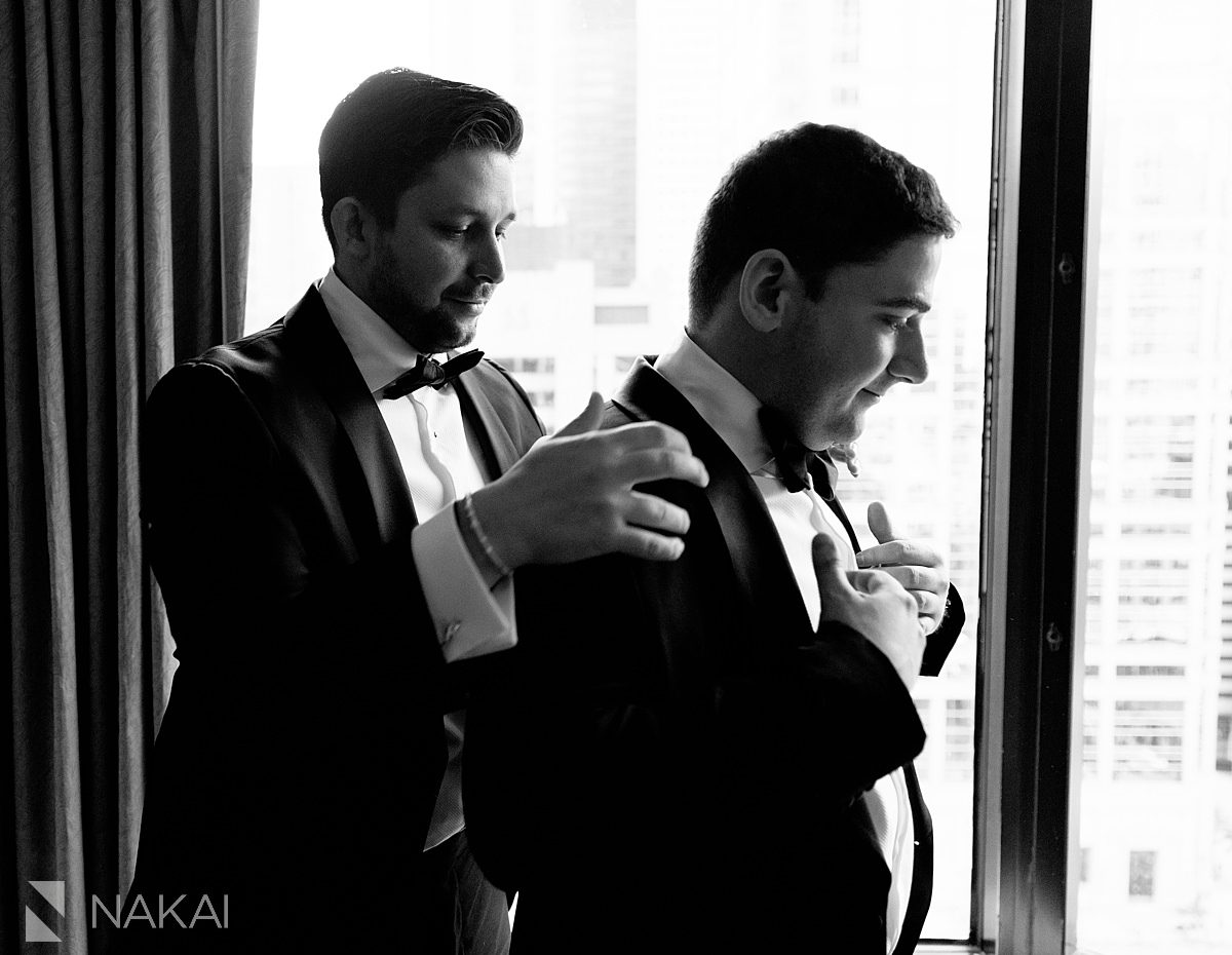 groom portraits westin river north wedding