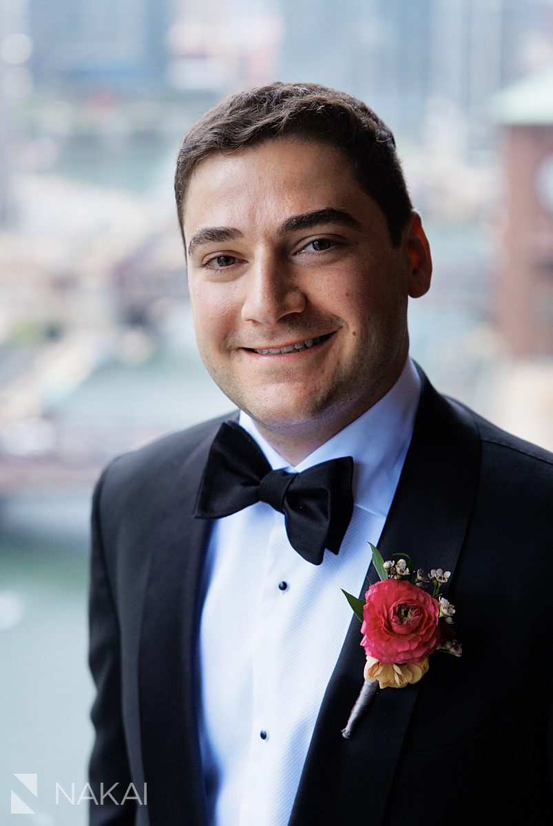 groom portraits westin river north wedding