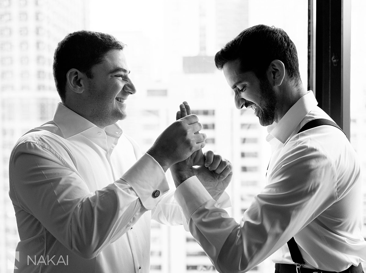 groom prep westin river north wedding