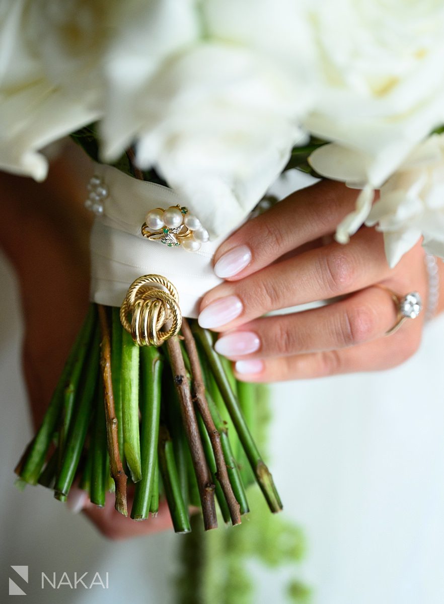 close up of bouquet Radisson blu aqua hotel chicago wedding 