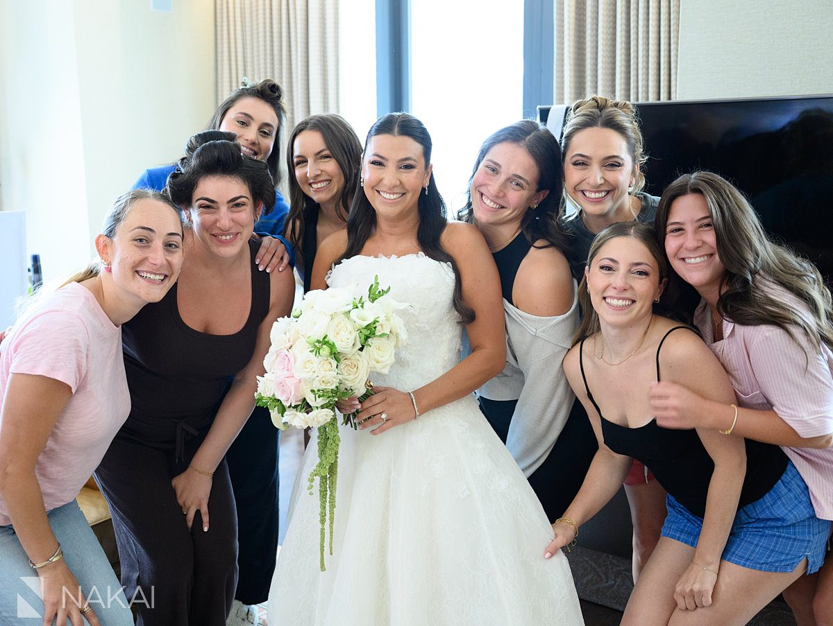 bride friends Radisson blu aqua hotel chicago wedding 