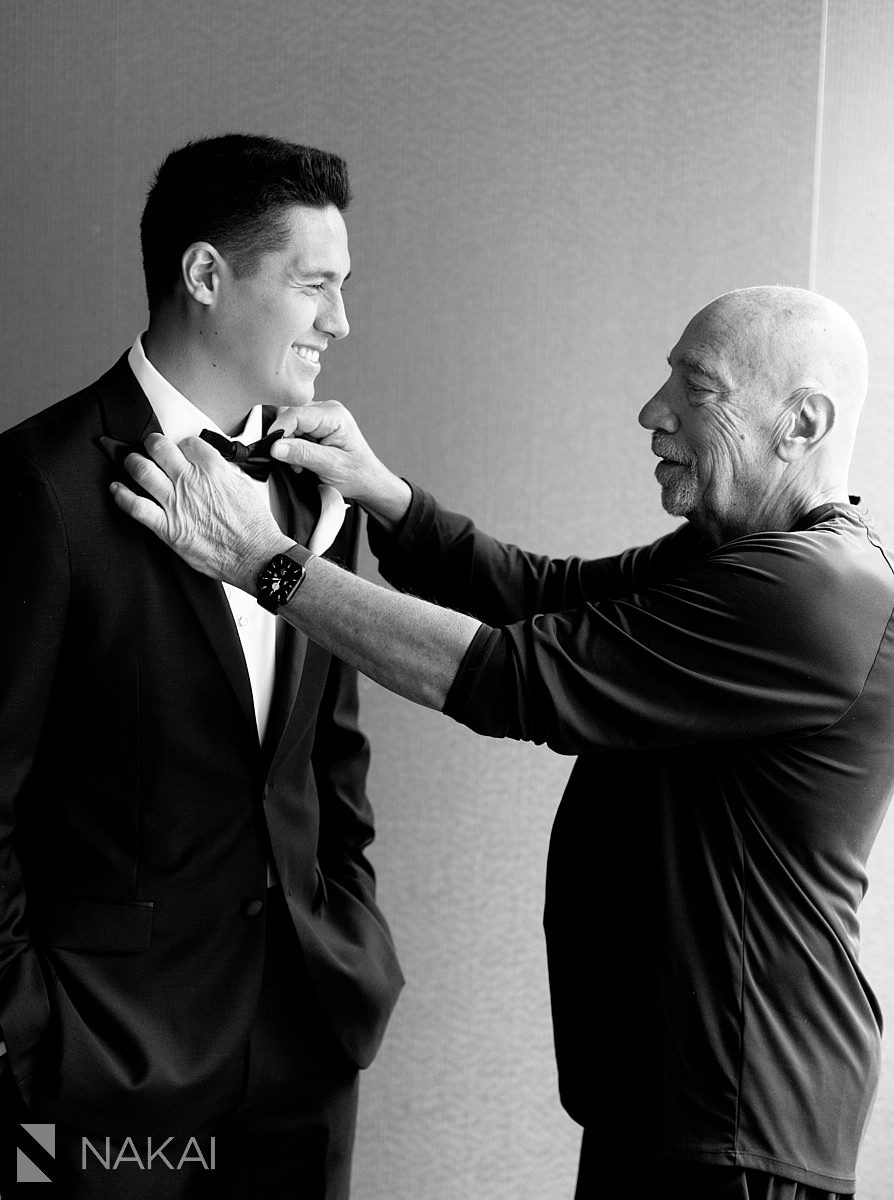 groom prep Radisson blu aqua hotel chicago wedding 