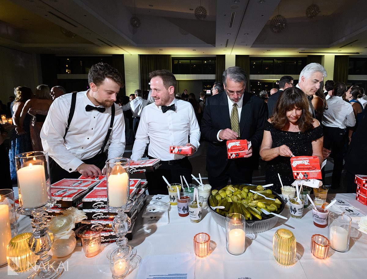 late night snacks Radisson blu aqua hotel chicago wedding reception