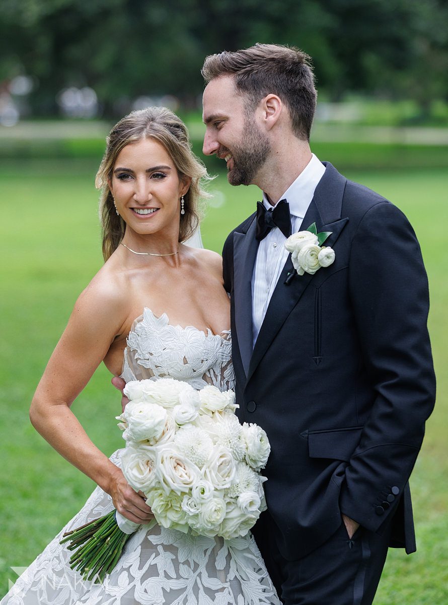 chicago bride and groom in nature photo