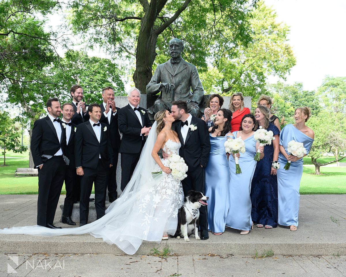 chicago park wedding photo bride and groom