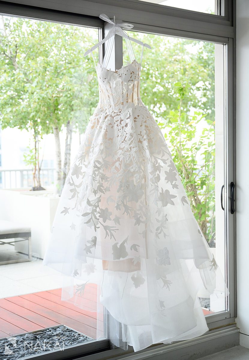 hanging chicago wedding dress