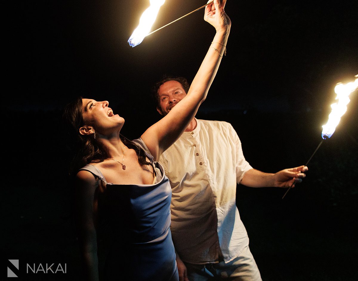 fire performance wedding reception