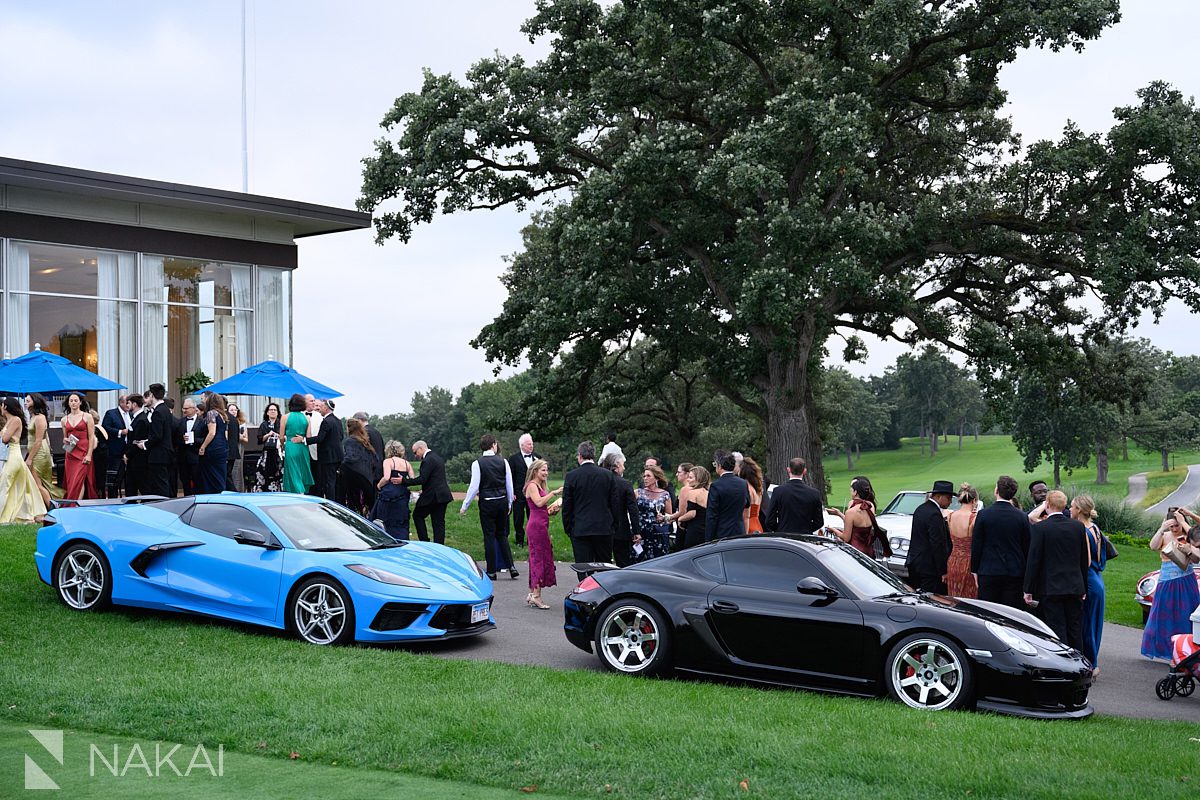 wedding day sports cars porsche corvette