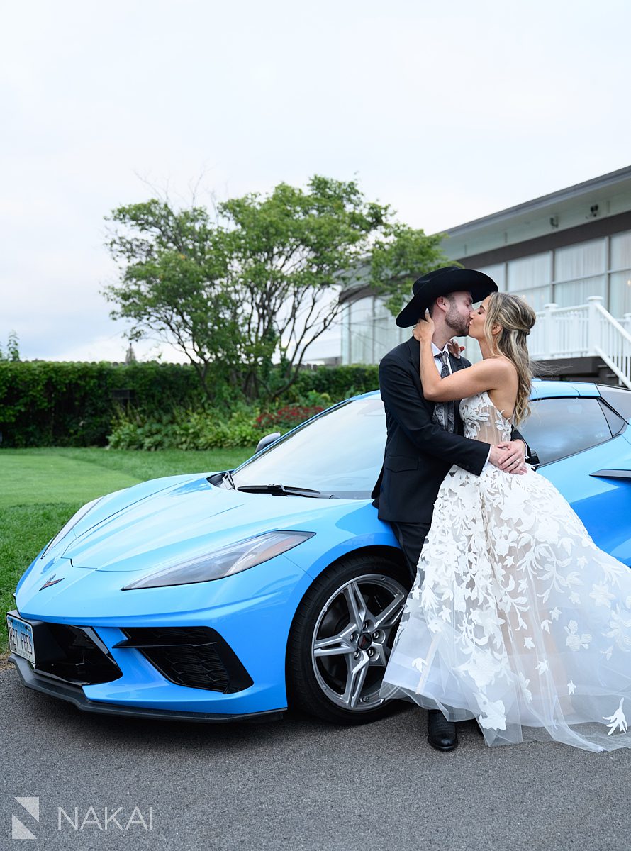 wedding day sports cars porsche corvette