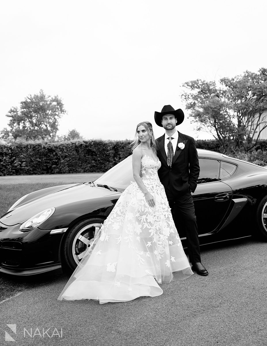wedding day sports cars porsche corvette